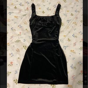 Shein-Velvet Black Bodycon Dress